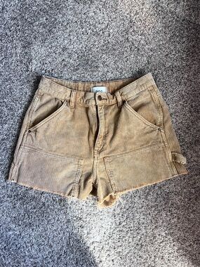 BDG Tan Corduroy Utility Shorts